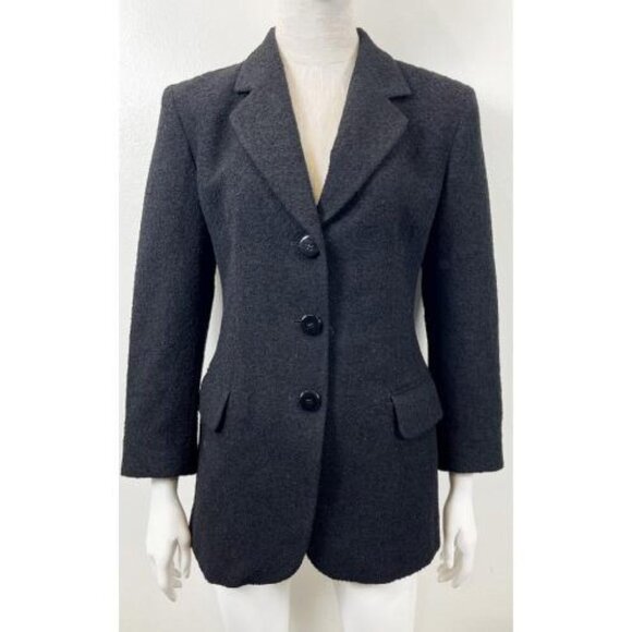 MISSONI  BLACK NUBBY 3 BUTTON JACKET BLAZER M - Picture 1 of 9